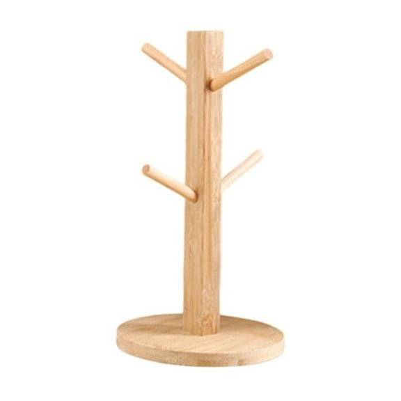 1 Set Tree Shape Wood Coffee Tea Cup Storage Holder Stand Mug Hanging Display Rack Drinkware Shelf 4/6 Hooks Home Kitchen1
