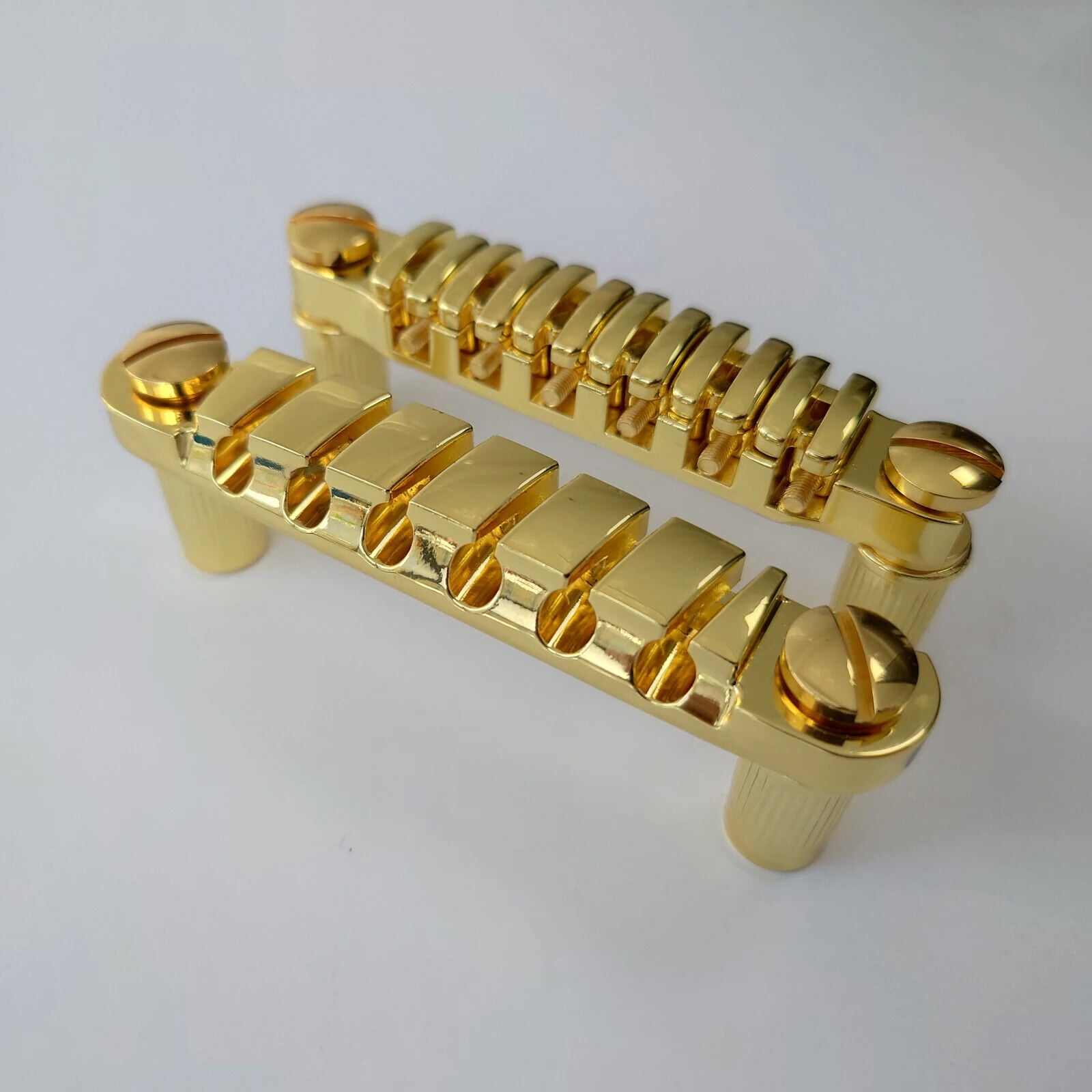 1 Set Tune-O-Matic Electric Guitar Bridge And Tailpiece Gold Black Chrome