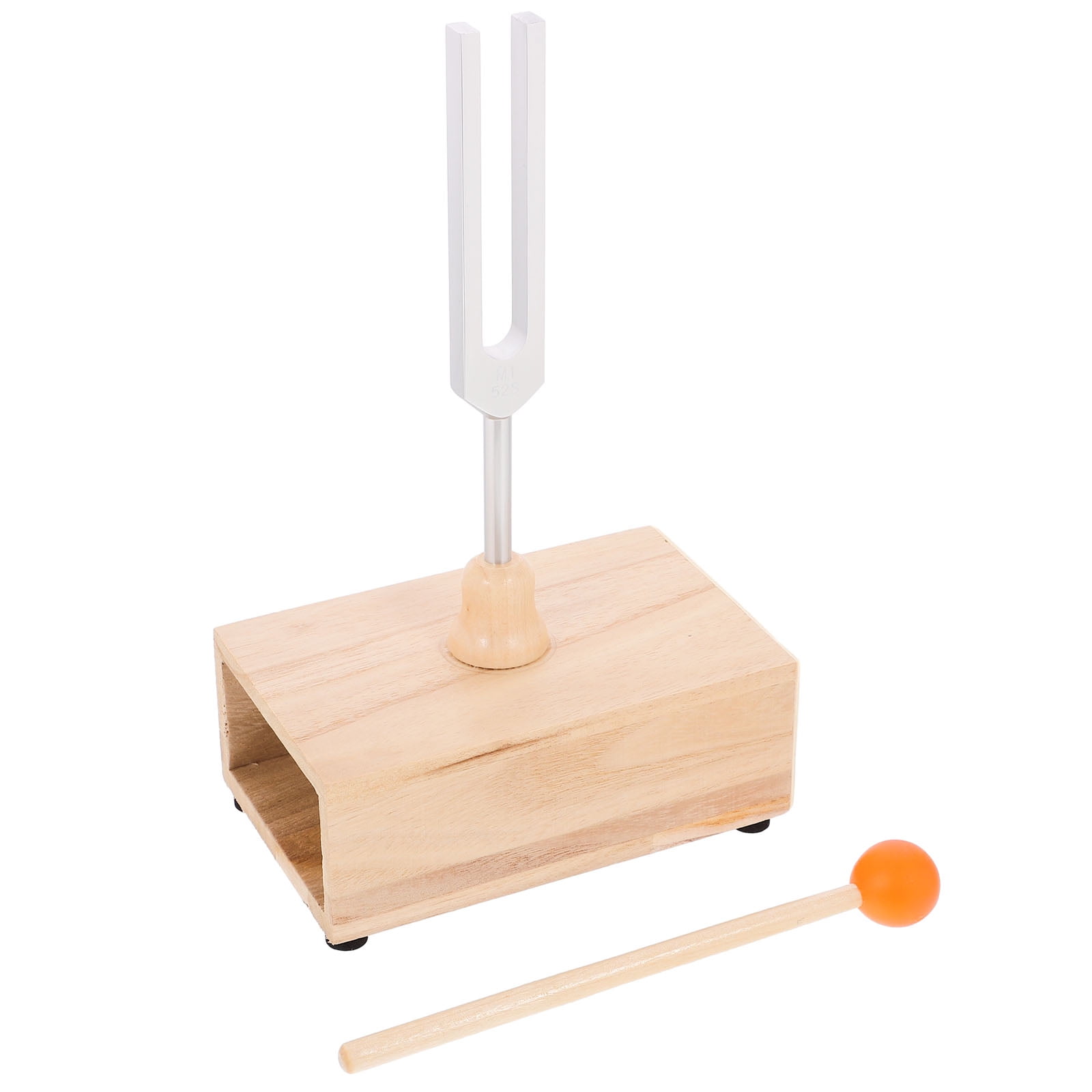 1 Set Tuning Fork Percussion Resonator Wooden Resonator Box Tuning Fork