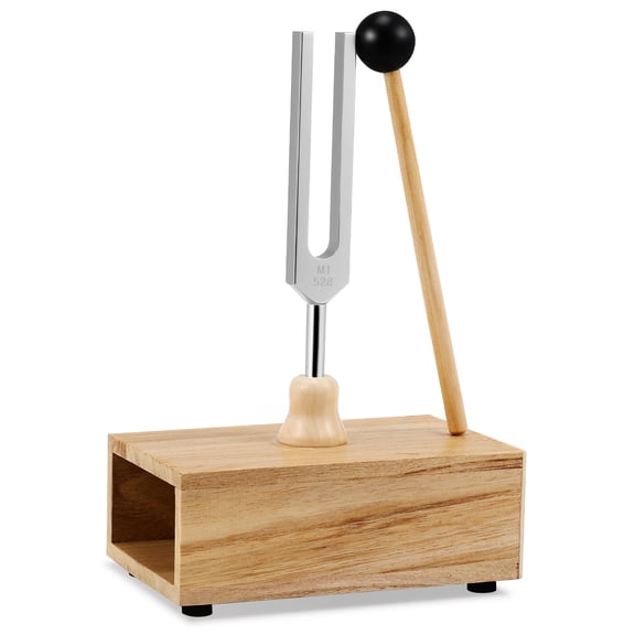 1 Set Tuning Fork Wooden Voice Resonator Box Yoga Training Tuning Fork Resonator Instrument Tuning Supply 528hz With Mallet