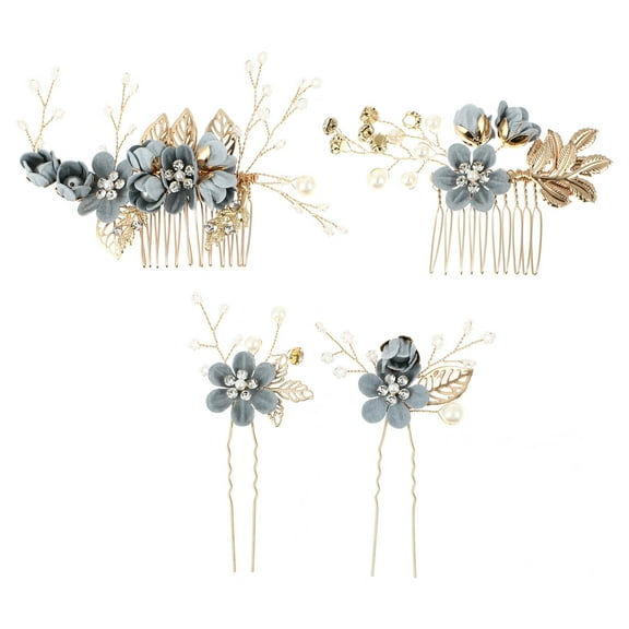 1 Set U Shape Hair Pins Rhinestone French Pin Wedding Hair Comb Flower Hair Clip