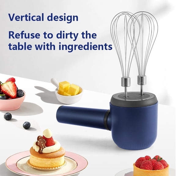 1 Set USB Cordless Electric Egg Beater Handheld with 2 Whisk  Stainless Head Beaters,Hand Mixer  with 2 Detachable Beaters, Perfect For Efficient Baking, Cooking, And School Supplies