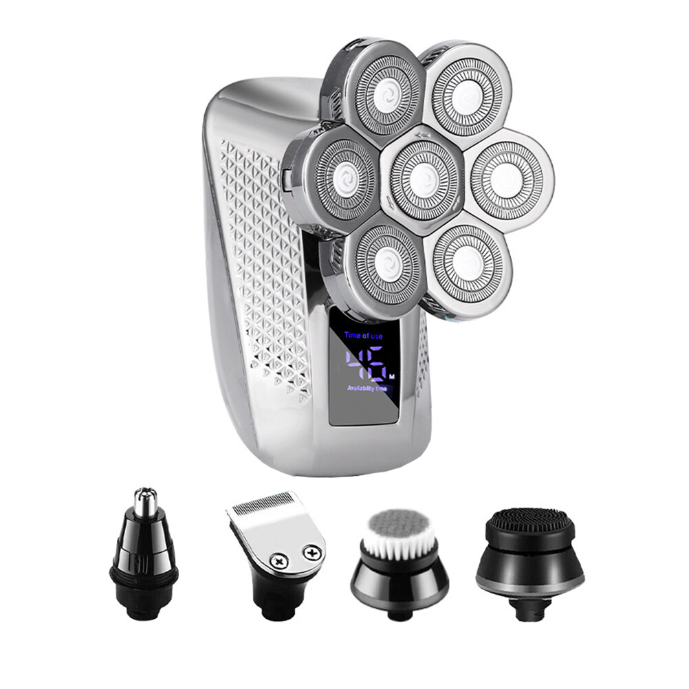 1 Set USB Rechargeable Electric Razor Waterproof Male Seven Head
