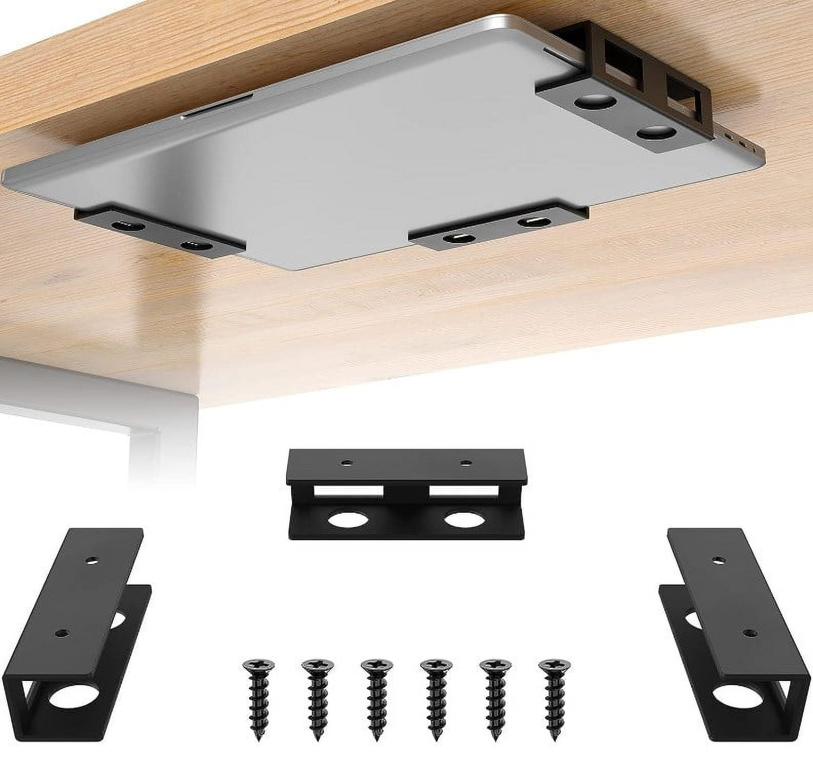 1 Set Under Desk Laptop Mount Tablet Mounting Bracket Under Desk Shelf