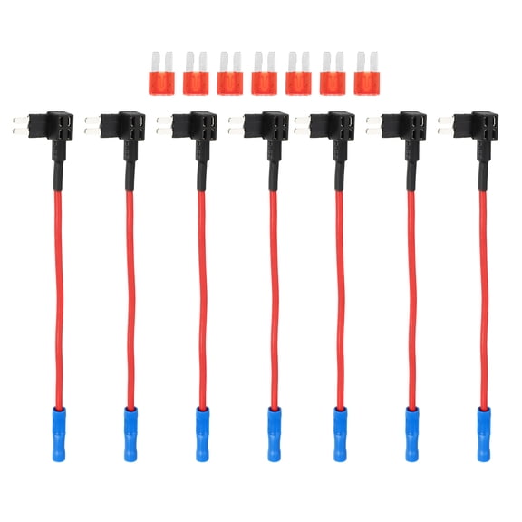 1 Set Universal 7pcs Car Fuse Tap Adapter 12V with 7pcs 10A Micro 2 APT APR Blade Type Fuse