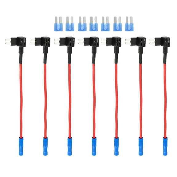 1 Set Universal 7pcs Car Fuse Tap Adapter 12V with 7pcs 15A Micro 2 APT APR Blade Type Fuse