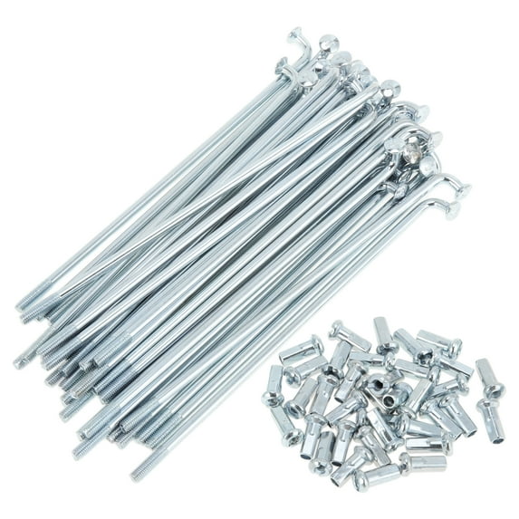 Unique Bargains 36pcs Universal Bicycle Spokes 12G Bike Wheel Spokes Nipple Silver Tone Carbon Steel Galvanized Silver Tone-100mm