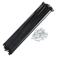 thumbnail image 1 of Unique Bargains 1 Set Universal Bicycle Spokes 12G Bike Wheel Spokes Nipple Black Carbon Steel Black-251mm, 1 of 7