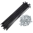 thumbnail image 1 of Unique Bargains 1 Set Universal Bicycle Spokes 13G Bike Wheel Spokes Nipple 45 Steel Black-148mm, 1 of 7