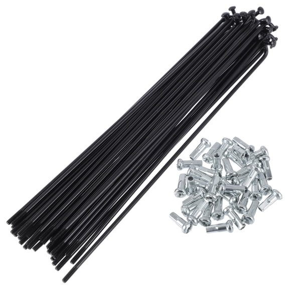 Unique Bargains 1 Set Universal Bicycle Spokes 13G Bike Wheel Spokes Nipple 45 Steel Black-167mm