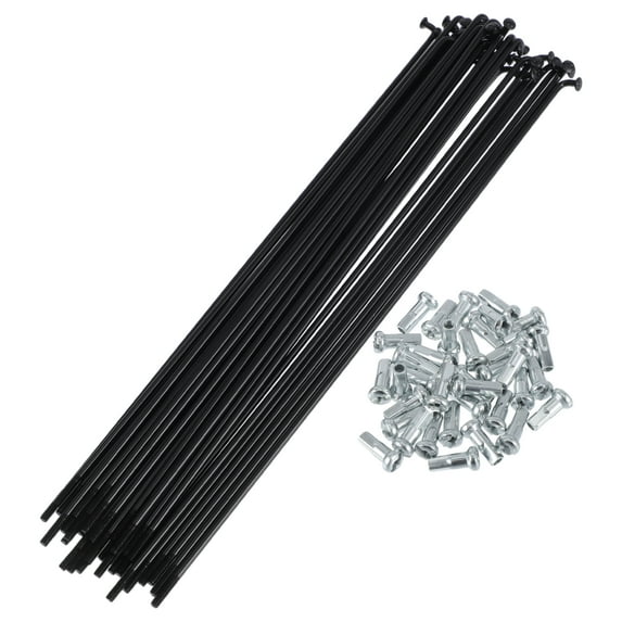 Unique Bargains 36pcs Universal Bicycle Spokes 13G Bike Wheel Spokes Nipple 45 Steel Black-209mm