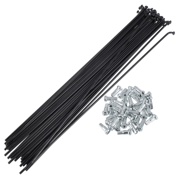 Unique Bargains 36pcs Universal Bicycle Spokes 13G Bike Wheel Spokes Nipple 45 Steel Black-237mm