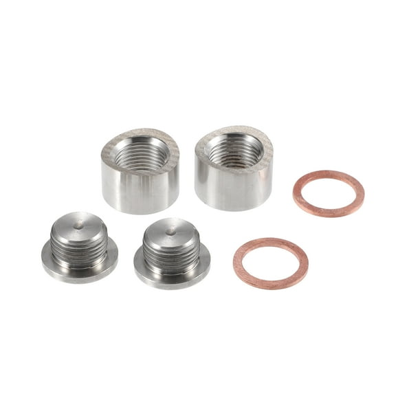 1 Set Universal Car Oxygen Sensor Parts Vehicle Sensor Plug M18 x 1.5 Stainless Steel Silver Tone