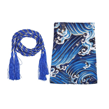 1 Set Universal Shift Boot Cover Auto Shifter Shift Knob Cover Replacement for Vehicle Cloth Ocean Wave Pattern Blue