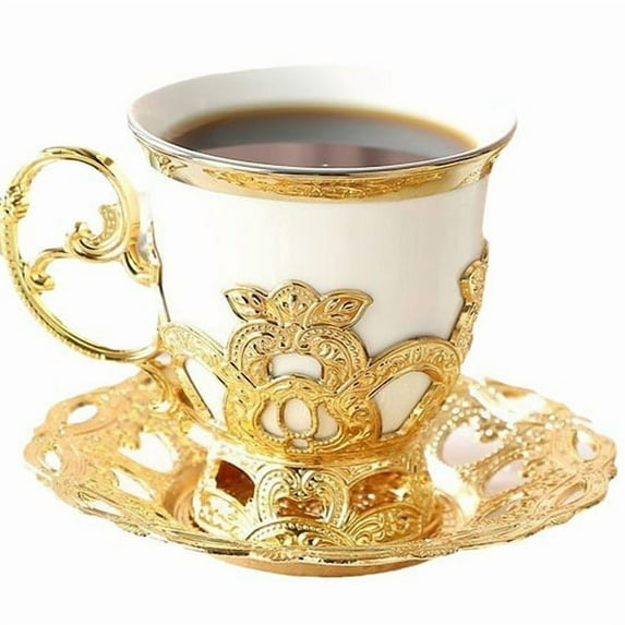 1 Set Vintage Design Cappuccino Cups Set Turkish Coffee Cup And Saucer Reusable Espresso Cups Small Tea Cups With Saucers