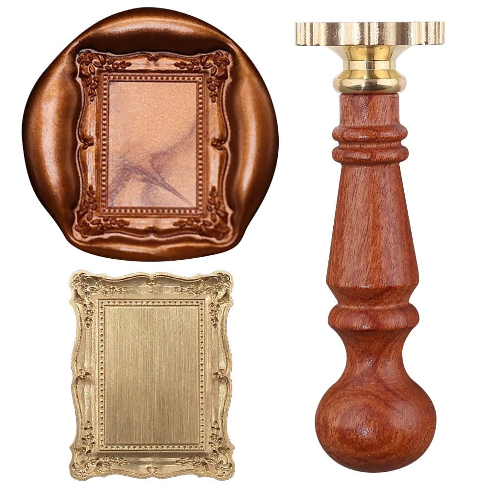 1 Set Vintage Rectangle Wax Seal Stamp, Detachable Wooden Handle + 3D ...