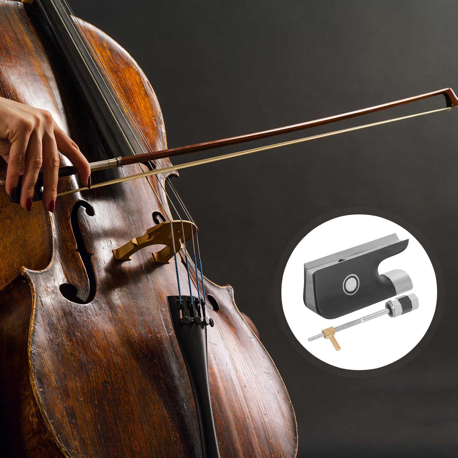 1 Set Violin Bow Part Professional Metal Bow Frog Replacement Cello Bow ...