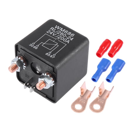 1 Set WM686 DC 24V 200A Car Boat Universal Charge Relay Switch Power with Terminal Connector Black