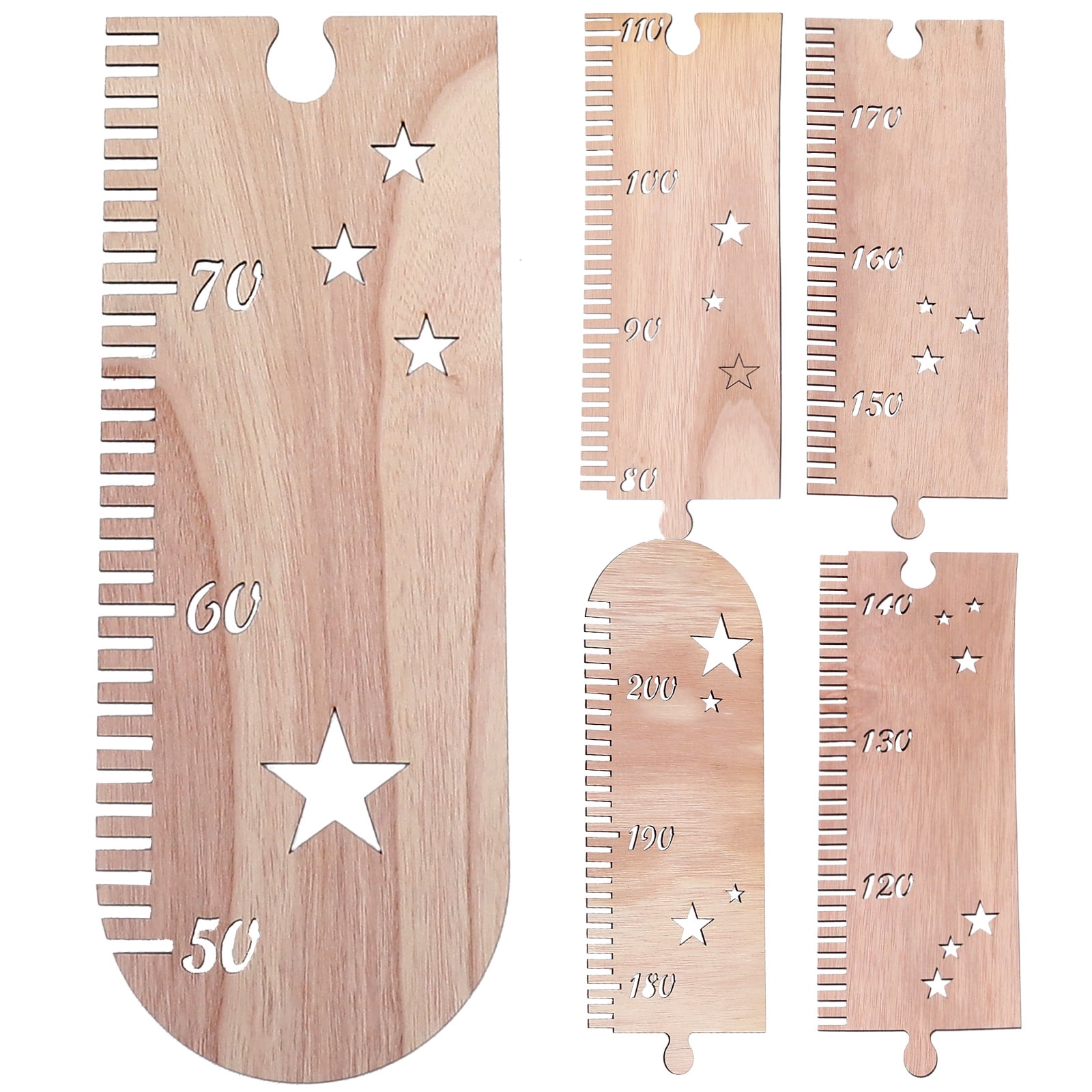 1 Set Wall Hanging Height Chart Wood Height Measurement Ruler Kids Room