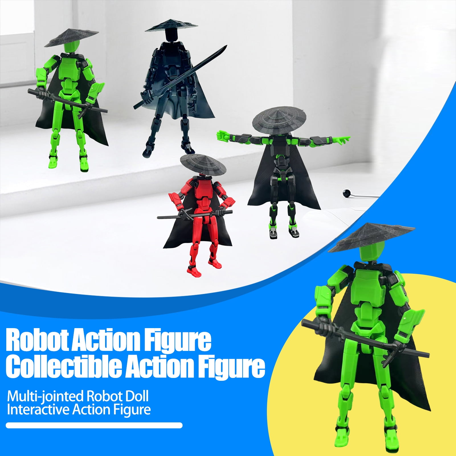 1 Set Warrior Robot Action Figure with Accessories Multi-jointed ...