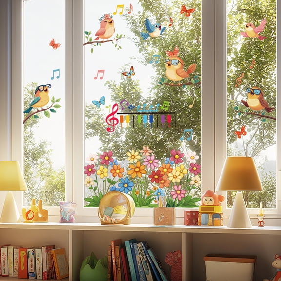 1 Set Waterproof PVC Colored Laser Stained Window Film Static Stickers Rainbow Electrostatic Window Decals 300x1200mm