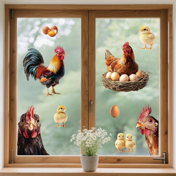 1 Set Waterproof PVC Colored Laser Stained Window Film Static Stickers Rainbow Electrostatic Window Decals Chook 300x1200mm