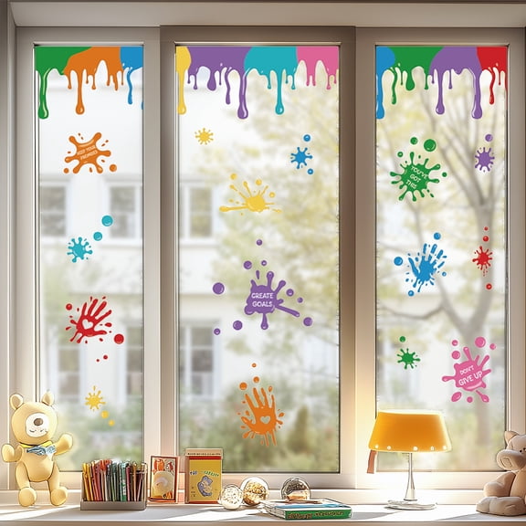 1 Set Waterproof PVC Colored Laser Stained Window Film Static Stickers Rainbow Electrostatic Window Decals Colours 300x1200mm