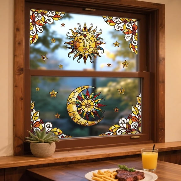 1 Set Waterproof PVC Colored Laser Stained Window Film Static Stickers Rainbow Electrostatic Window Decals Sun 300x1200mm