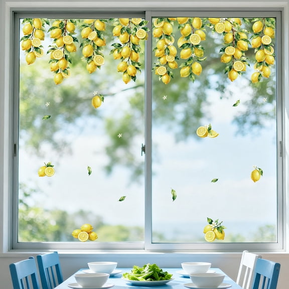 1 Set Waterproof PVC Colored Laser Stained Window Film Static Stickers Rainbow Electrostatic Window Lemon 300x1200mm