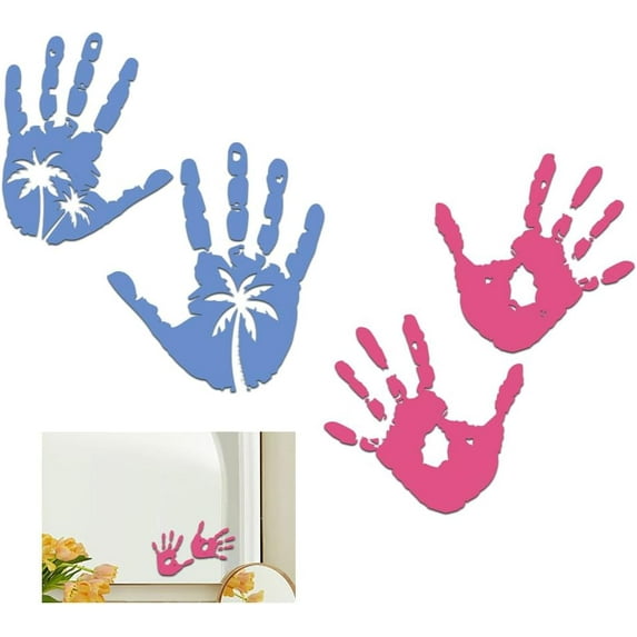 1 Set Waterproof Reflective Plastic Mirror Stickers with Adhesive Tape Palm 130x150mm 2pcs/set