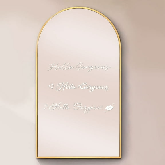 1 Set Waterproof Reflective Plastic Mirror Stickers with Adhesive Tape Word White 60x450mm 3pcs/set