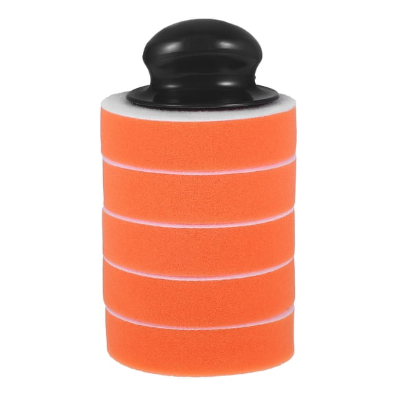 FONDOTIN 1Set Orange Buffing Pad with Handle for Car Wax Application and Polishing