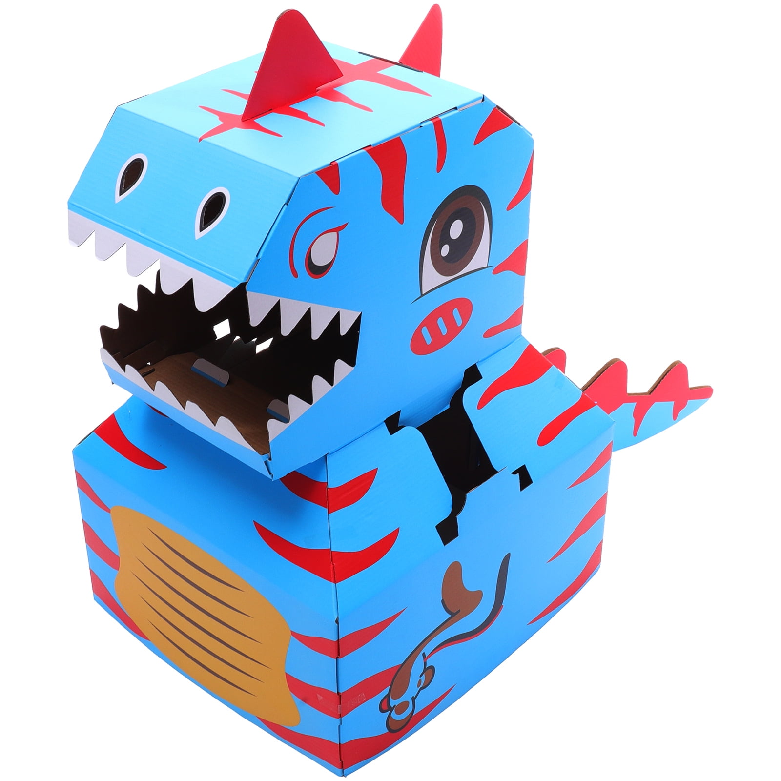 1 Set Wearable Cardboard Box Dinosaurs Wearable DIY Toy Carton