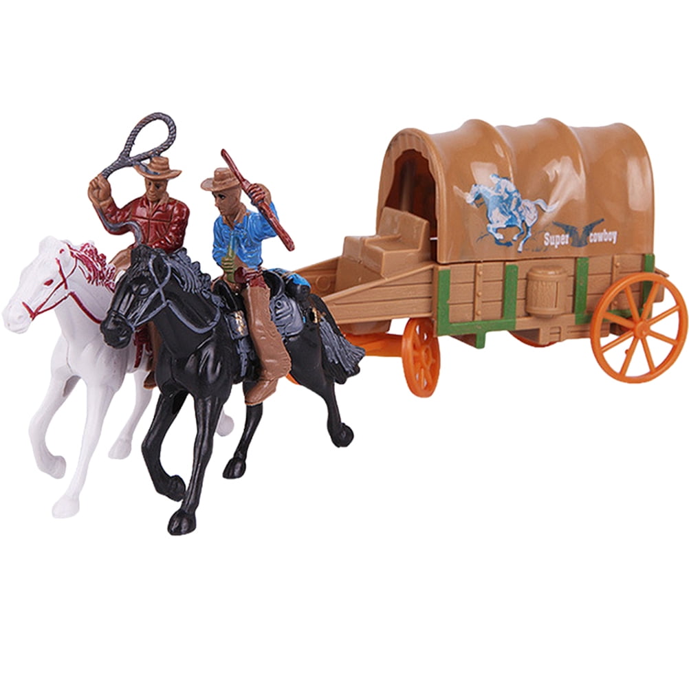 1 Set Western Statues Horse Riding Figurines Models Table Figurines