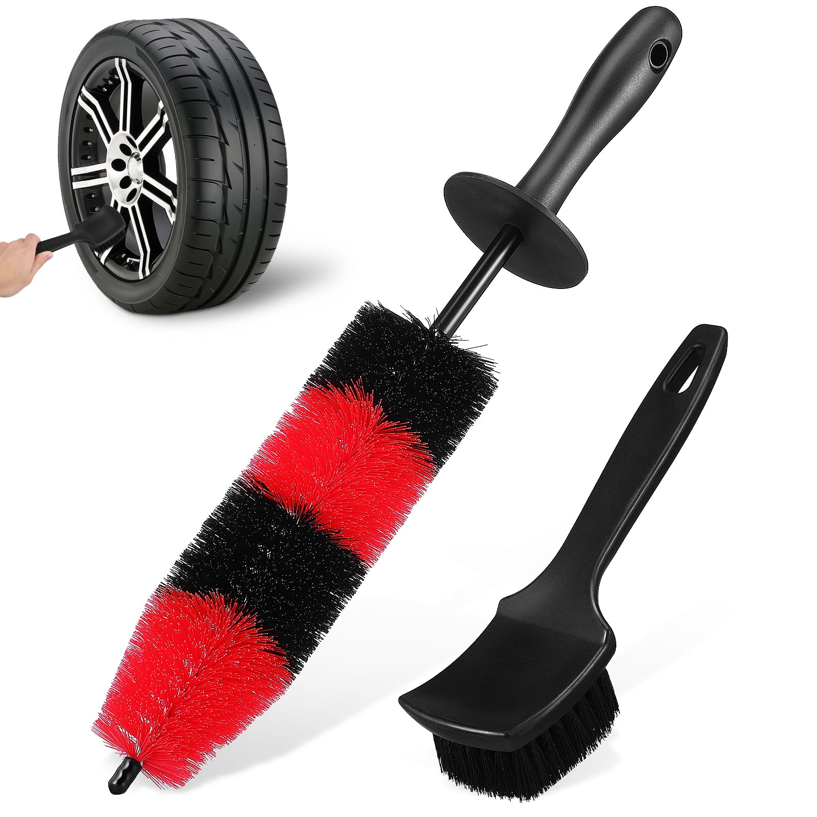 1 Set Wheel Cleaning Brushes Wheel Hub Brush Tire Brush Wheel Cleaner