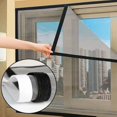 thumbnail image 1 of 1 Set Window Screen Kit, Adjustable DIY Max 51.18" x 59"/ 130 x 150 cm Window Screen Replacement with Hook and Loop Fasteners, Fiberglass Screen Mesh for Windows , Black Gifts for Women, 1 of 6