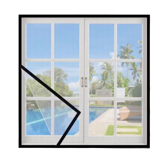 1 Set Window Screen Self-Adhesive Strong Stickiness Anti-mosquito Window Net Fine Mesh Screen Home Supplies