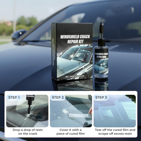 1 Set Windshield Crack Repair Kit, 2026 Upgrade Glass Cracks Gone Repair Kit, Vehicles Windshield Chip Repair Kit, Universal Repair Liquid for Window, Mirrors, Glass