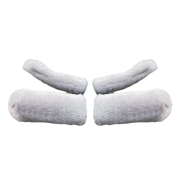 1 Set Winter Handlebar Cover Soft Touch Thick Plush Cold-resistant Anti-slip Solid Color Universal Washable Brack Cover Motorcycle Handlebar Warmer Cushion