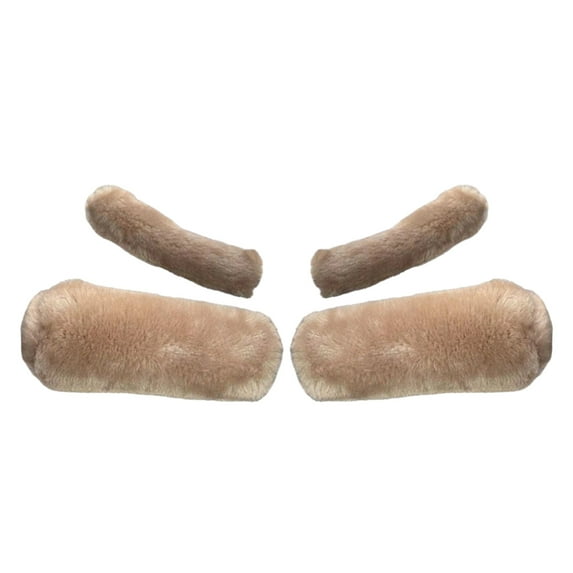 1 Set Winter Handlebar Cover Soft Touch Thick Plush Cold-resistant Anti-slip Solid Color Universal Washable Brack Cover Motorcycle Handlebar Warmer Cushion