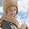 thumbnail image 1 of 1 Set Winter Hat Scarf Gloves - Ear Flap Hat Set, Touchscreen Mittens & Scarf for Boys Girls 2-8 Years, Cold Weather Outdoor Play Set, 1 of 6