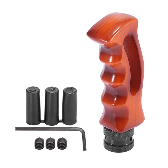 1 Set Wood Grain Pattern Aluminum Alloy Universal Manual Car Gear Shift Knob Lever Cover 11.5cm