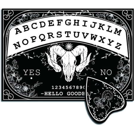 1 Set Wood Spirit Board Pendulum Board Wooden Talking Boards with Planchette Black Dowsing Divination Kit Game Spirit Hunt Metaphysical Message Decor for Wicca Pagan 11.8 x 8.3 Inch-Goat