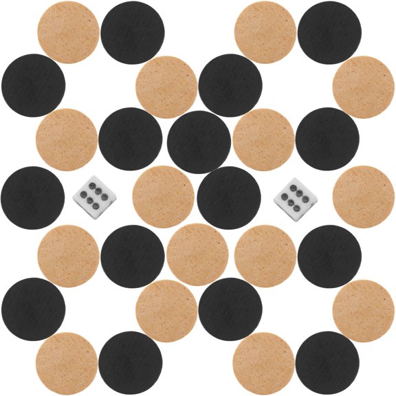 1 Set Wooden Backgammon Pieces Checkers Chess Pieces Board Game Accessories