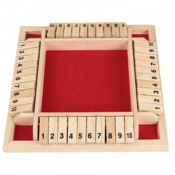 1 Set Wooden Dice Game 10 Numbers Dice Game Box for Entertainment