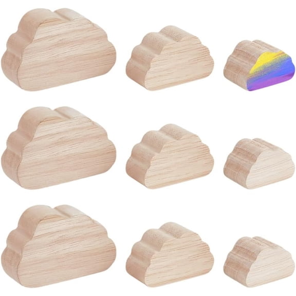 1 Set Wooden Display Decorations Cloud White 21~38.5x36~61x20mm 9pcs/set for Handmade