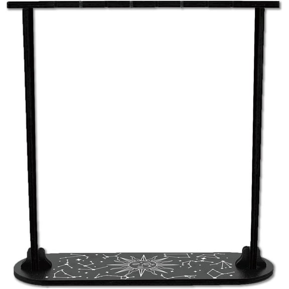 1 Set Wooden Display Shelf Black Oval Holder Stand Rustic Divination Pendulum Storage Rack Stuff Easy to Assemble Sun