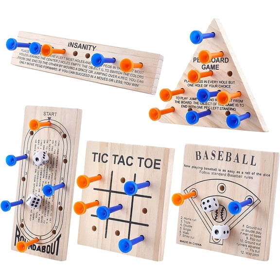 1 Set Wooden Game Board with Plastic Pieces and Dice Puzzle Brain Games Set BurlyWood 95x95x10mm Hole: 4.5mm