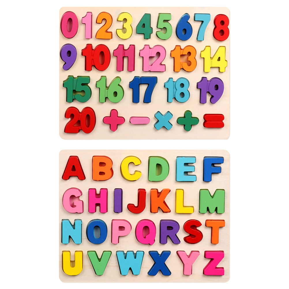1 Set Wooden Math Arithmetic Number Alphabet Puzzles Educational 1 set wooden math arithmetic number alphabet puzzles educational