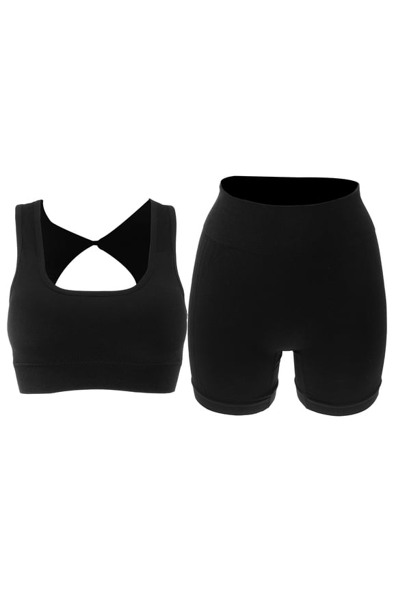 1 Set Workout Set Women Gym Clothes Workout Clothes Workout Outfits Sports Shorts Bra Set S/M